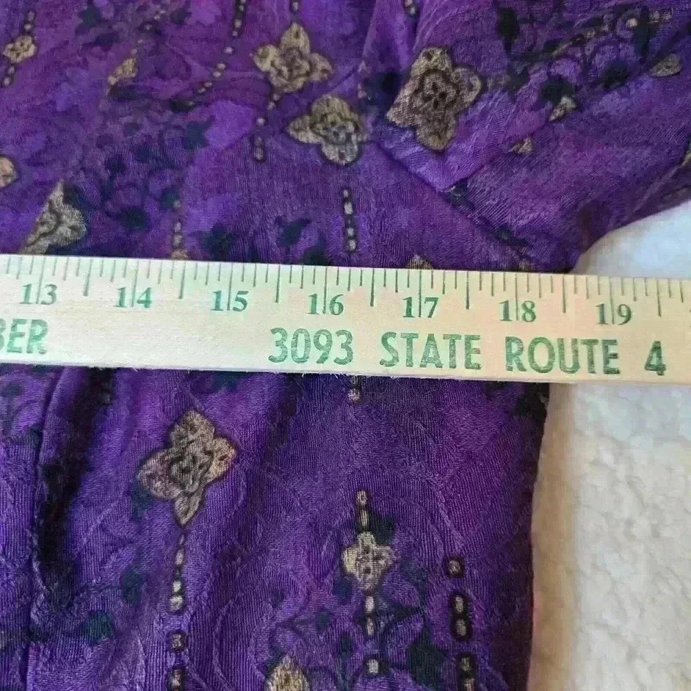 Coldwater Creek Open Front Jacket Blazer Womens Size 6 Purple Festival Design - Picture 6 of 12